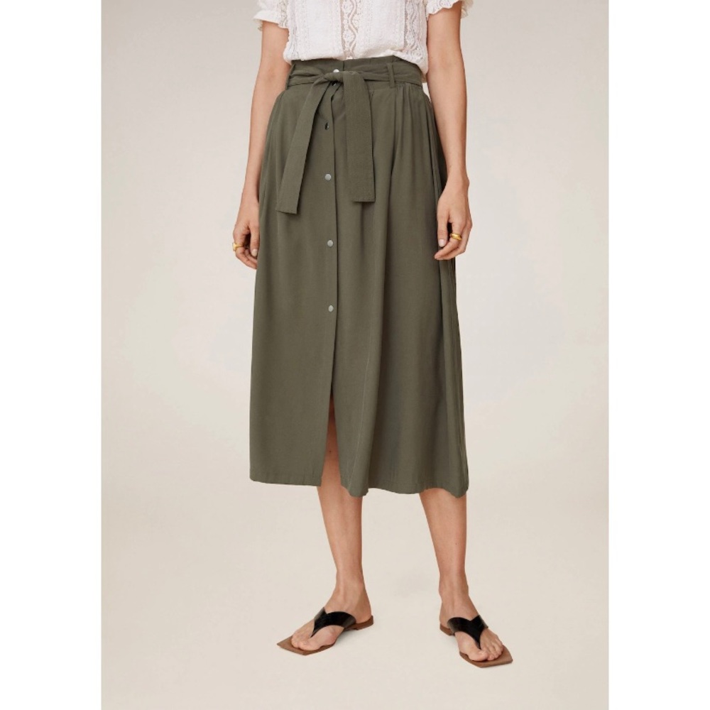 Mango bow midi skirt